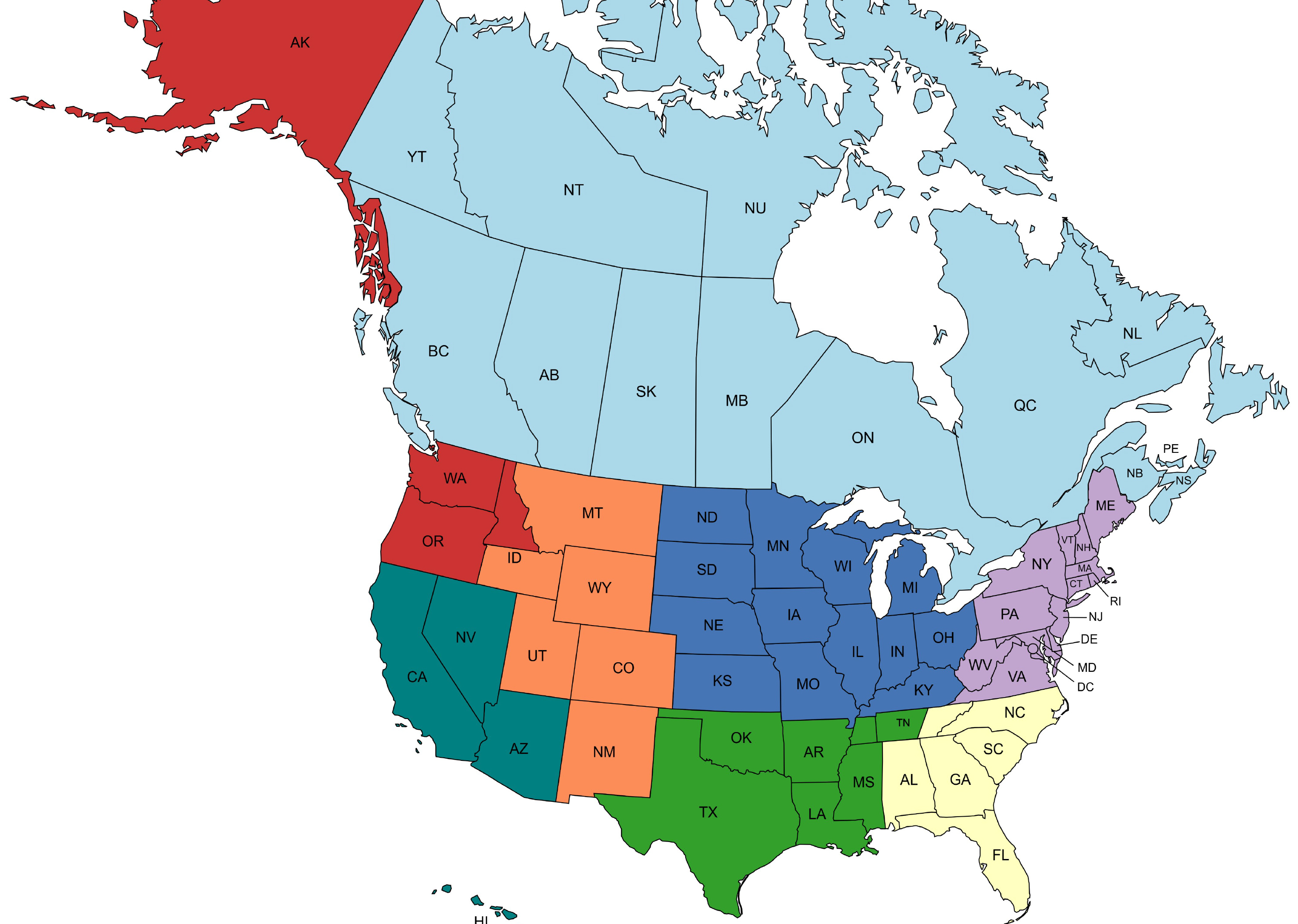 Distributor Channel Sales Map USA & Canada