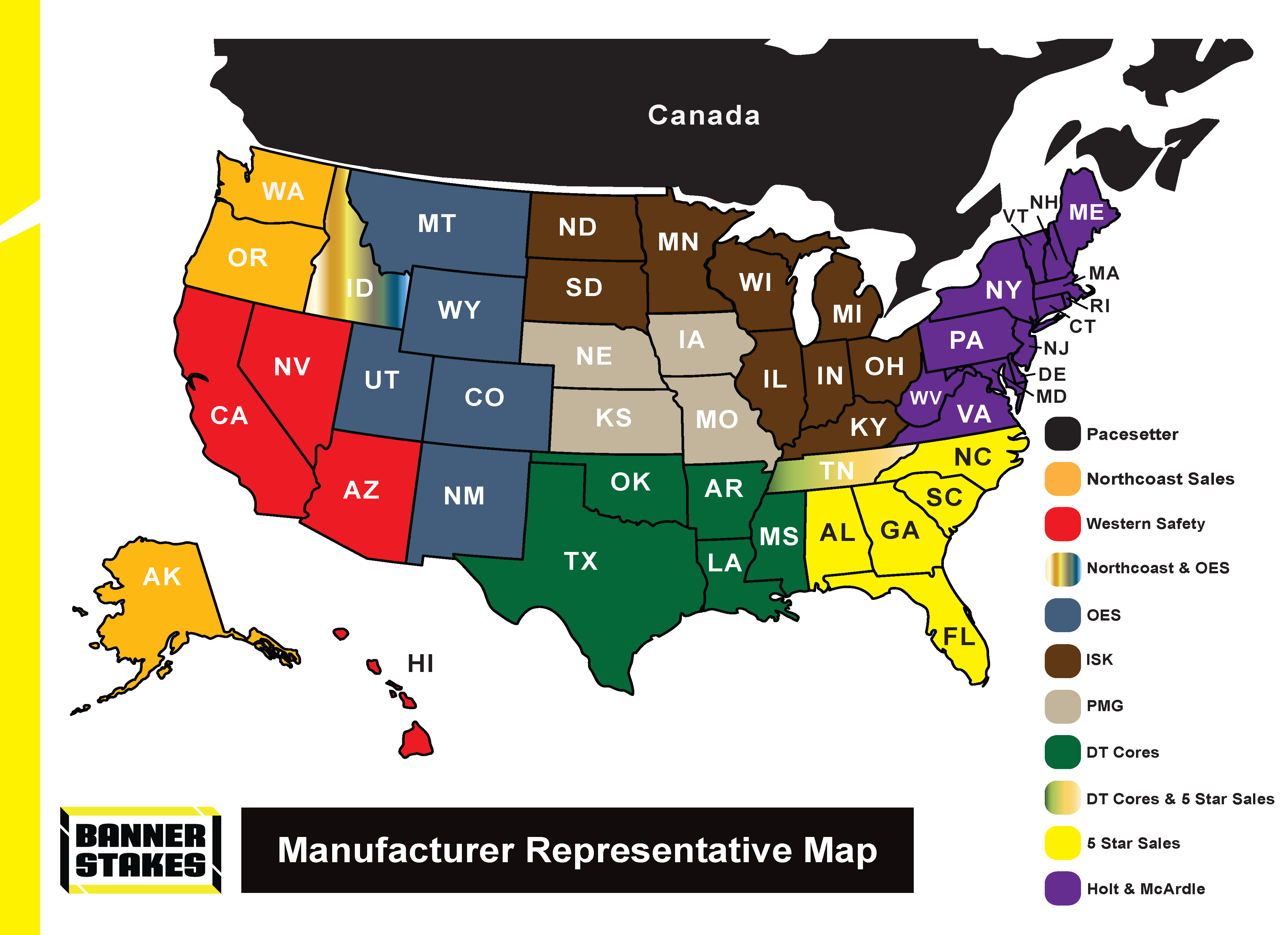 Manufacturer Representative Map