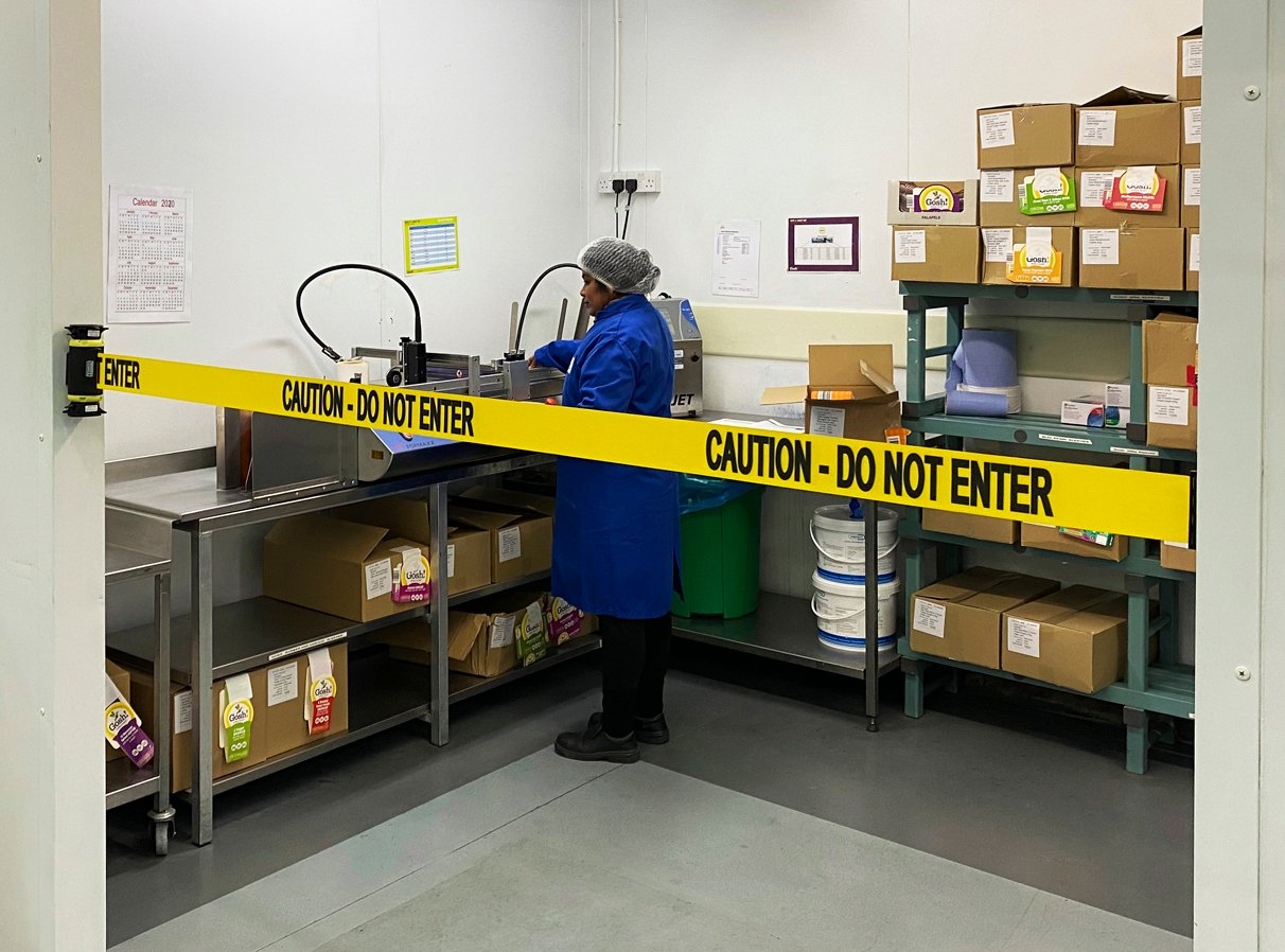 image of barrier blocking food prep area