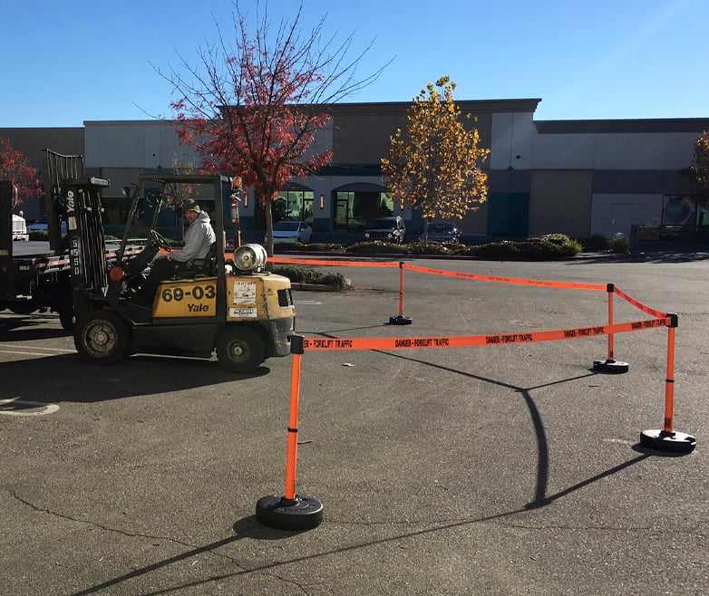 image of forklift barrier 