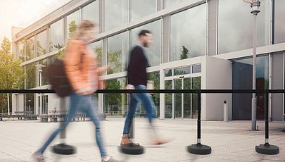 image of safety barrier directing foot traffic