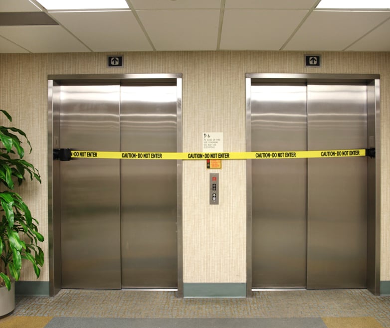 image of barrier closing elevators 