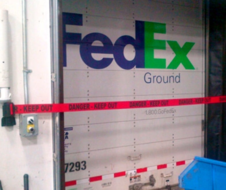 image of barrier at FedEx