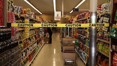 image of safety barrier at grocery store